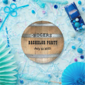 Bachelor Party Rustic Whiskey Barrel Papieren Bordje (Feest)
