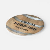 Bachelor Party Rustic Whiskey Barrel Papieren Bordje (Gekanteld)
