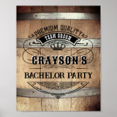 Bachelor Party Rustic Whiskey Barrel Poster (Voorkant)