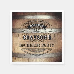Bachelor Party Rustic Whiskey Barrel Servet