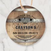 Bachelor Party Rustic Whiskey Bedankjes Labels (Voorkant)