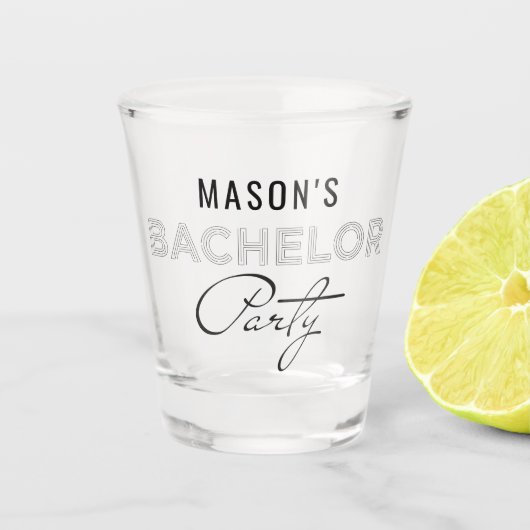 Bachelor Party Shot Glass Favors Glas (Voorkant)