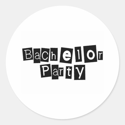 Bachelor Party (Sq Blk) Ronde Sticker (Voorkant)