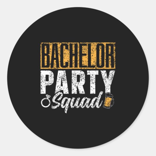 Bachelor Party Squad Bruid Bruidegom Team _1 Ronde Sticker (Voorkant)