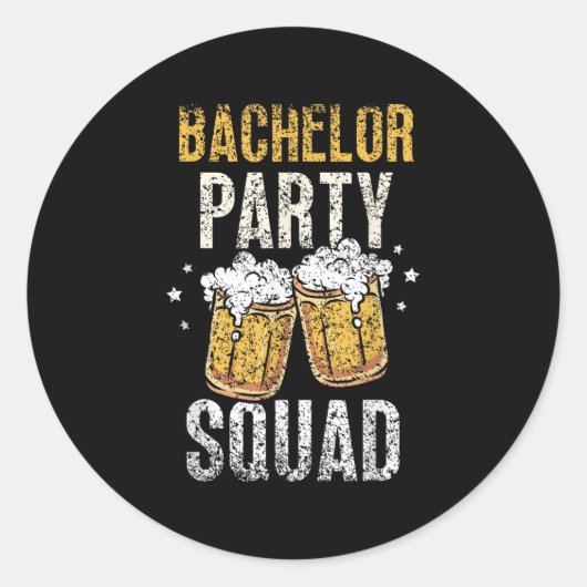 Bachelor Party Squad Bruid Bruidegom Team _4 Ronde Sticker (Voorkant)