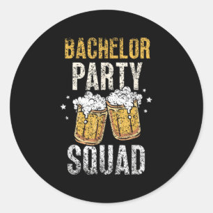 Bachelor Party Squad Bruid Bruidegom Team _4  Ronde Sticker