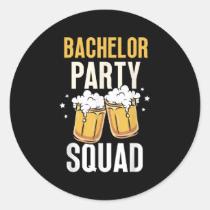 Bachelor Party Squad Bruid Bruidegom Team Ronde Sticker