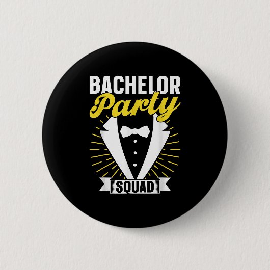 Bachelor Party Squad Bruidegom Bruid Team Bachelor Ronde Button 5,7 Cm (Voorkant)