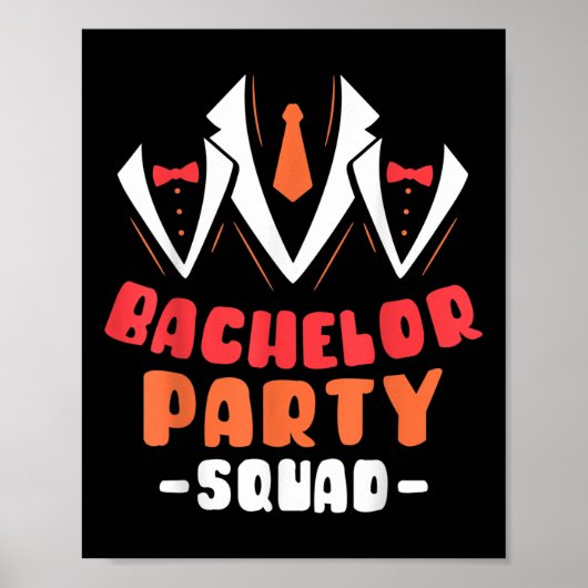 Bachelor Party Squad Bruidegom Team _1 Poster (Voorkant)