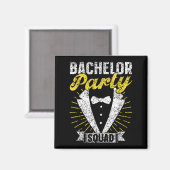 Bachelor Party Squad Groom Team Bruid Bachelor Magneet (Voorkant / Achterkant)