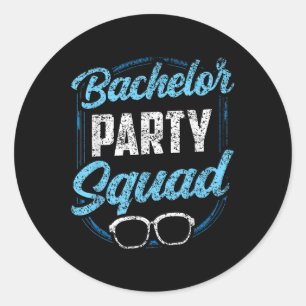 Bachelor Party Squad Team Bruid Bruidegom  Ronde Sticker