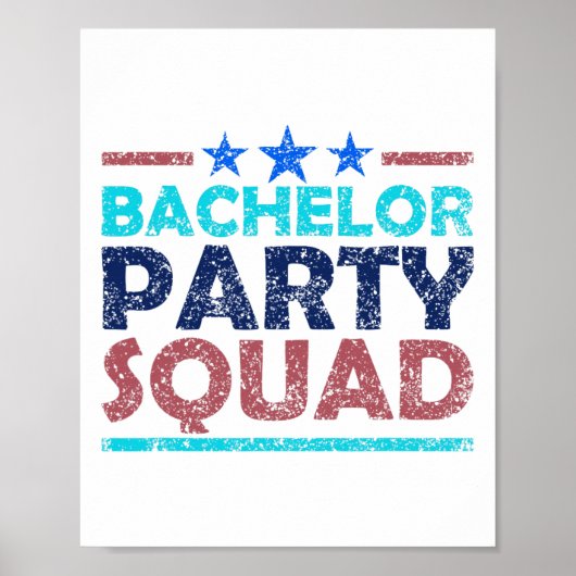 Bachelor Party Squad Team Bruid Groom 2 Poster (Voorkant)