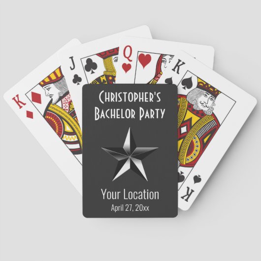 Bachelor Party Star Wedding Favor Pokerkaarten (Achterkant)