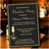 Bachelor Party Stijlvolle Classic Zwart Goud Kaart