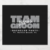 Bachelor Party Team bruidegom Bruiloft Zwart Cool Bier Etiket (Enkel label)