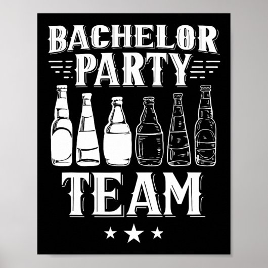 Bachelor Party Team Groom Bride 1 Poster (Voorkant)
