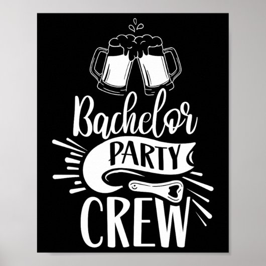 Bachelor Party-team Groom Bride Poster (Voorkant)