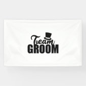 Bachelor Party Team Groom Top Hat - Cadeauidee Spandoek (Horizontaal)