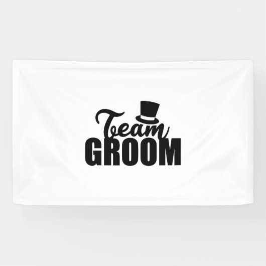 Bachelor Party Team Groom Top Hat - Cadeauidee Spandoek (Horizontaal)