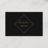 Bachelor Party Ticket Invite Black & Gold Diamond (Voorkant)