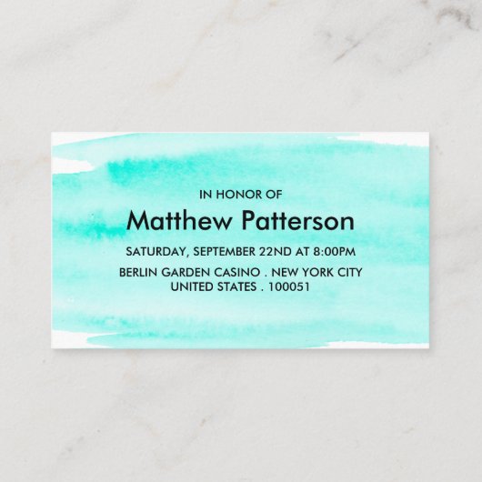 Bachelor Party Ticket waterverf-penseelbedekking (Achterkant)