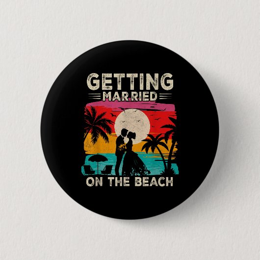 Bachelor Party Trouwen Op Het Strand Bruid  Ronde Button 5,7 Cm (Voorkant)
