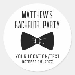 Bachelor Party Tuxedo Bow Stropdas Modern Bruiloft Ronde Sticker