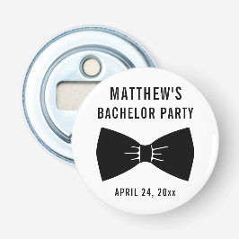 Bachelor Party Tuxedo Bow Stropdas Weddenschap Button Flesopener