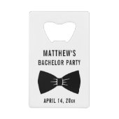 Bachelor Party Tuxedo Bow Stropdas Weddenschap Creditkaart Flessenopener (Voorkant)