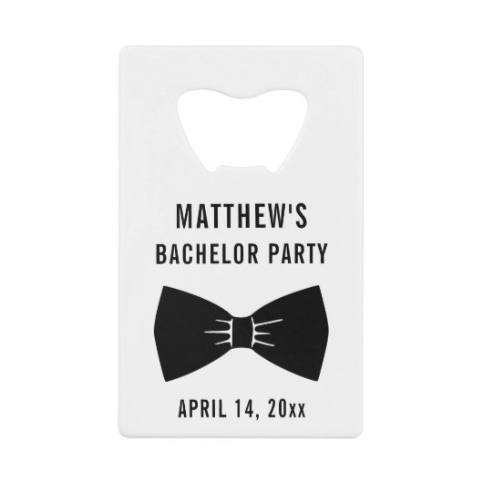 Bachelor Party Tuxedo Bow Stropdas Weddenschap Creditkaart Flessenopener (Voorkant)