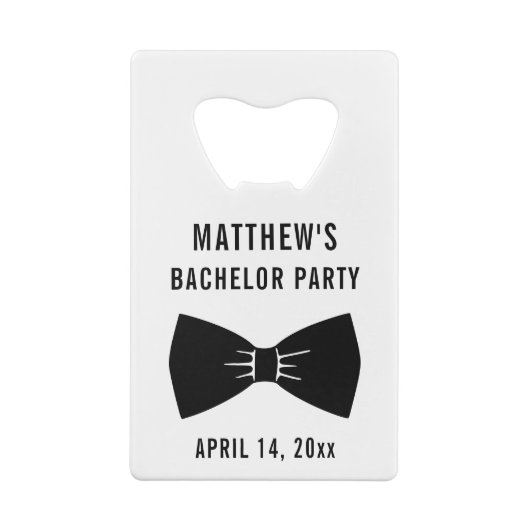 Bachelor Party Tuxedo Bow Stropdas Weddenschap Creditkaart Flessenopener (Achterkant)