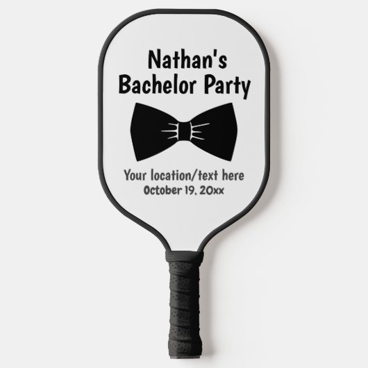 Bachelor Party Tuxedo Bow Stropdas Weddenschap Pickleball Paddle (Voorkant)