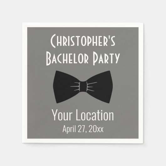 Bachelor Party Tuxedo Bow Stropdas Weddenschap Servet (Voorkant)