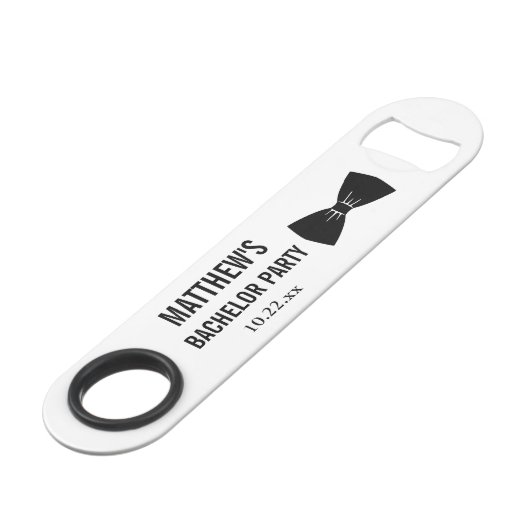 Bachelor Party Tuxedo Bow Stropdas Weddenschap Speed Flessenopener (Achterkant Gekanteld)