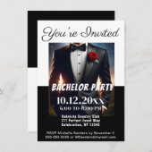 Bachelor Party Tuxedo Kaart (Voorkant / Achterkant)