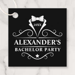 Bachelor Party Tuxedo Stropdas Black Bedankjes Labels