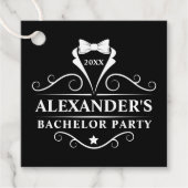 Bachelor Party Tuxedo Stropdas Black Bedankjes Labels (Voorkant)