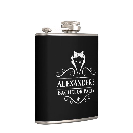 Bachelor Party Tuxedo Stropdas Black Heupfles (Rechts)