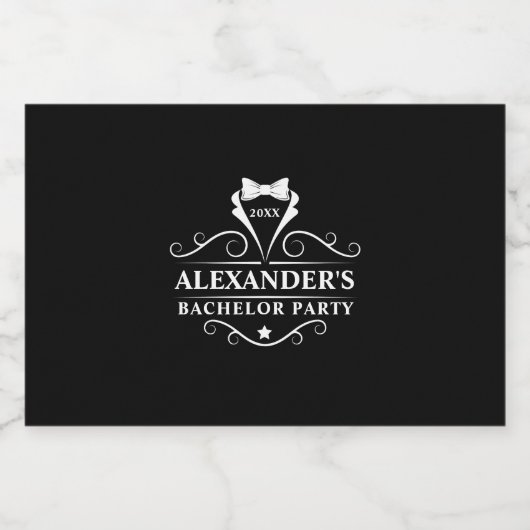 Bachelor Party Tuxedo Stropdas Black Mini Likeurfles Etiket (Enkel label)