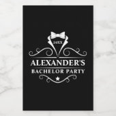 Bachelor Party Tuxedo Stropdas Black Mini Wijn Etiket (Enkel label)