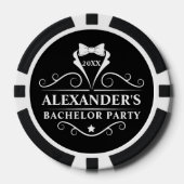 Bachelor Party Tuxedo Stropdas Black Poker Chips (Voorkant)