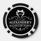 Bachelor Party Tuxedo Stropdas Black Poker Chips (Achterkant)