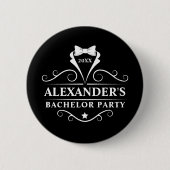 Bachelor Party Tuxedo Stropdas Black Ronde Button 5,7 Cm (Voorkant)