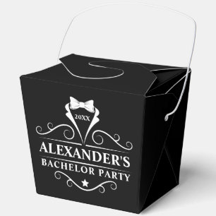 Bachelor Party Tuxedo Stropdas Black Takeout Bedankdoosjes