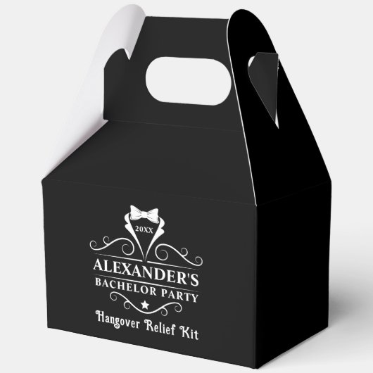 Bachelor Party Tuxedo Stropdas Hangover Black Bedankdoosjes (Voorkant)