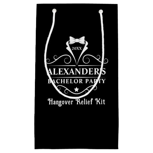 Bachelor Party Tuxedo Stropdas Hangover Black Klein Cadeauzakje (Voorkant)