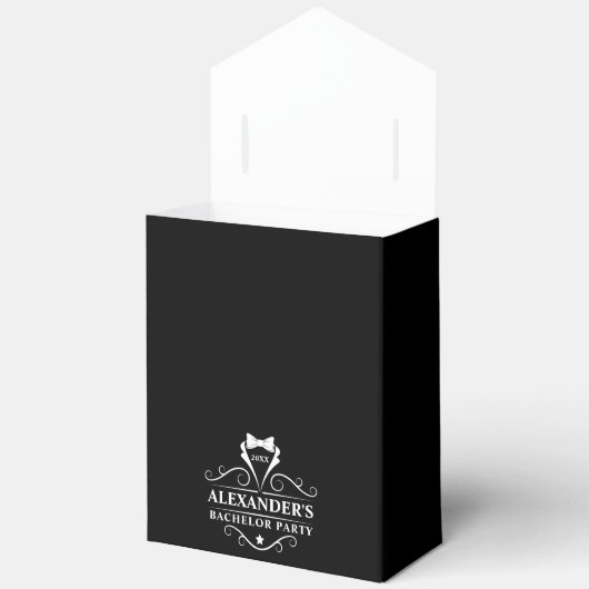 Bachelor Party Tuxedo Stropdas zwart-wit Bedankdoosjes (Open)