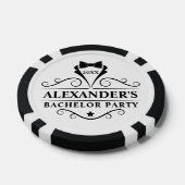 Bachelor Party Tuxedo Stropdas zwart-wit Poker Chips (Enkel)