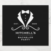 Bachelor Party Tuxedo Suit Bowtie Black Wedding Bier Etiket (Enkel label)