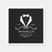 Bachelor Party Tuxedo Suit Bowtie Black Wedding Servet (Voorkant)